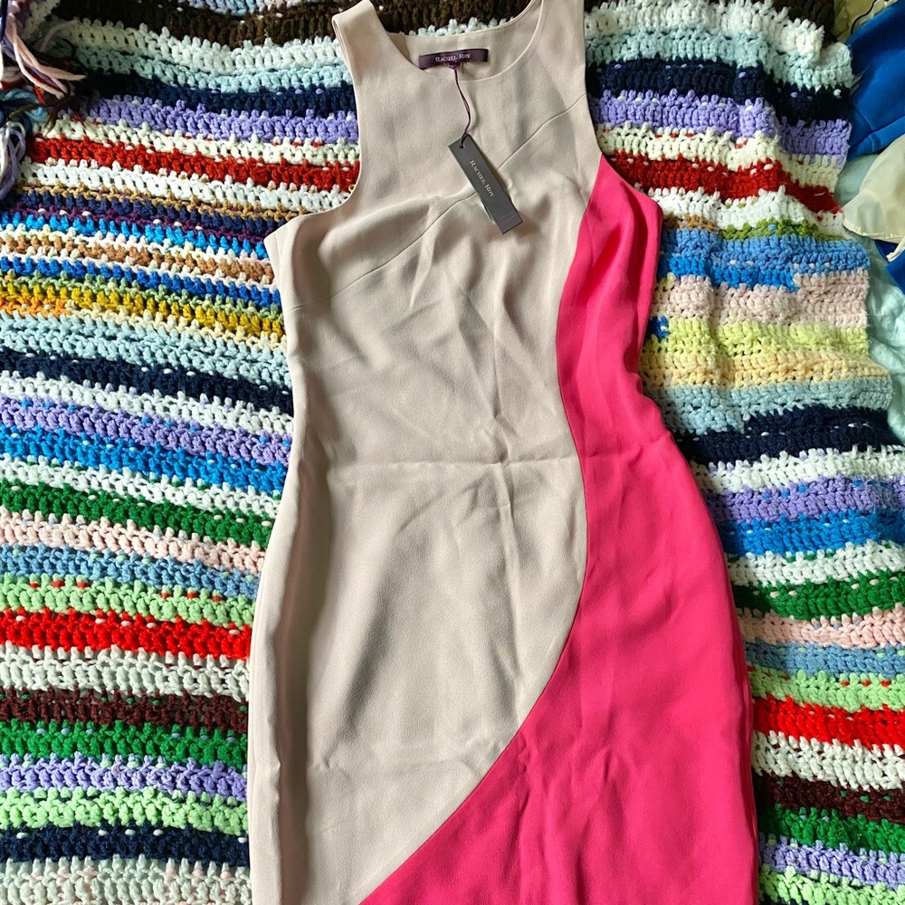 NWT Color Block Blush Pink & Hot Pink Shift Office Work Dress